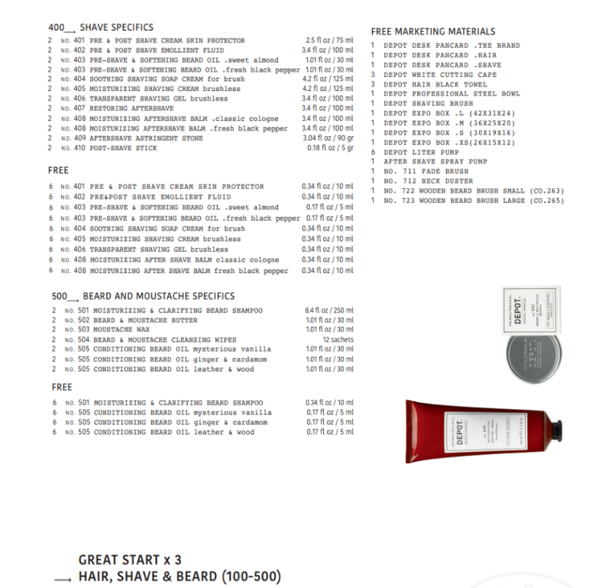 DEPOT® NO. 1007 Great Start X 3 Hair, Shave & Beard Specifics
